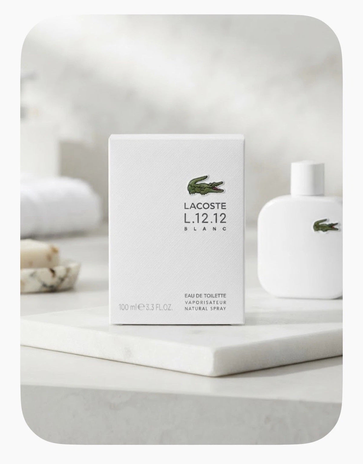 LACOSTE L.12.12 BLANC 3.3FL.OZ EAU De Toilette Spray For Men Sealed